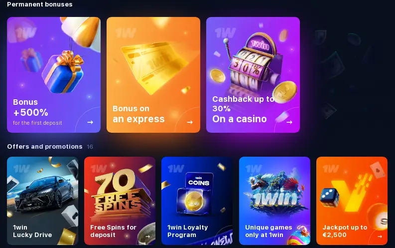 1win Casino Bonuses